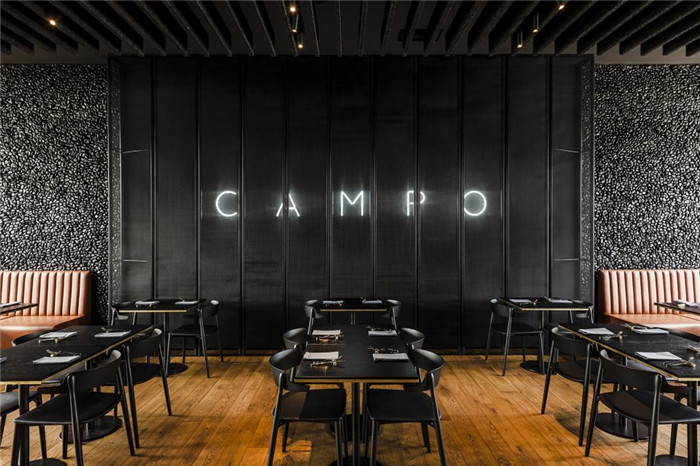 國外特色烤肉店裝修   CAMPO現代牛排燒烤餐廳設計方案