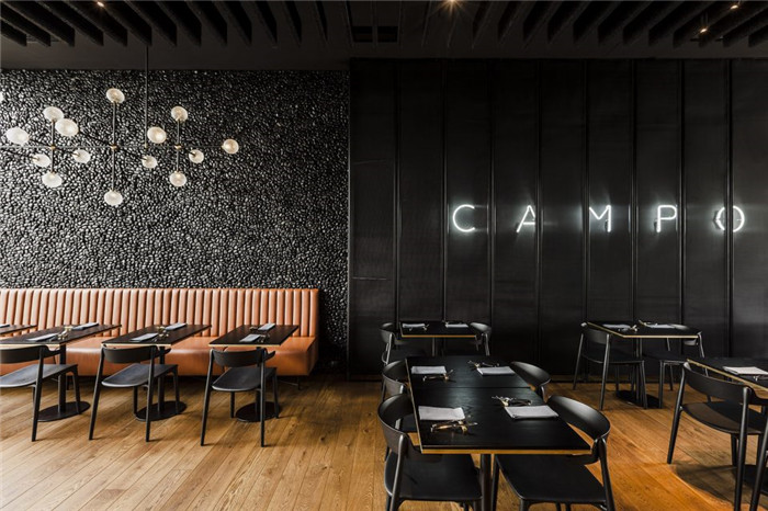 國外特色烤肉店裝修   CAMPO現代牛排燒烤餐廳設計方案